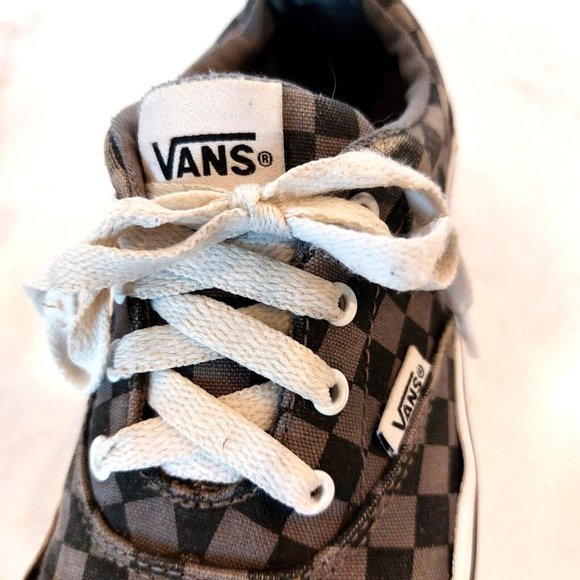 Vans Black Gray Unisex Youth Sneakers size 3.5 Checker Print Checkerboard - Picture 6 of 10